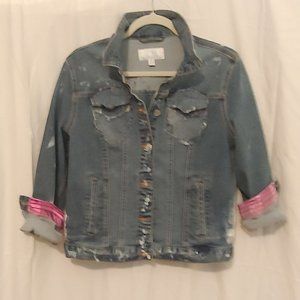 "Gimme Some Love" upcycled denim jacket.